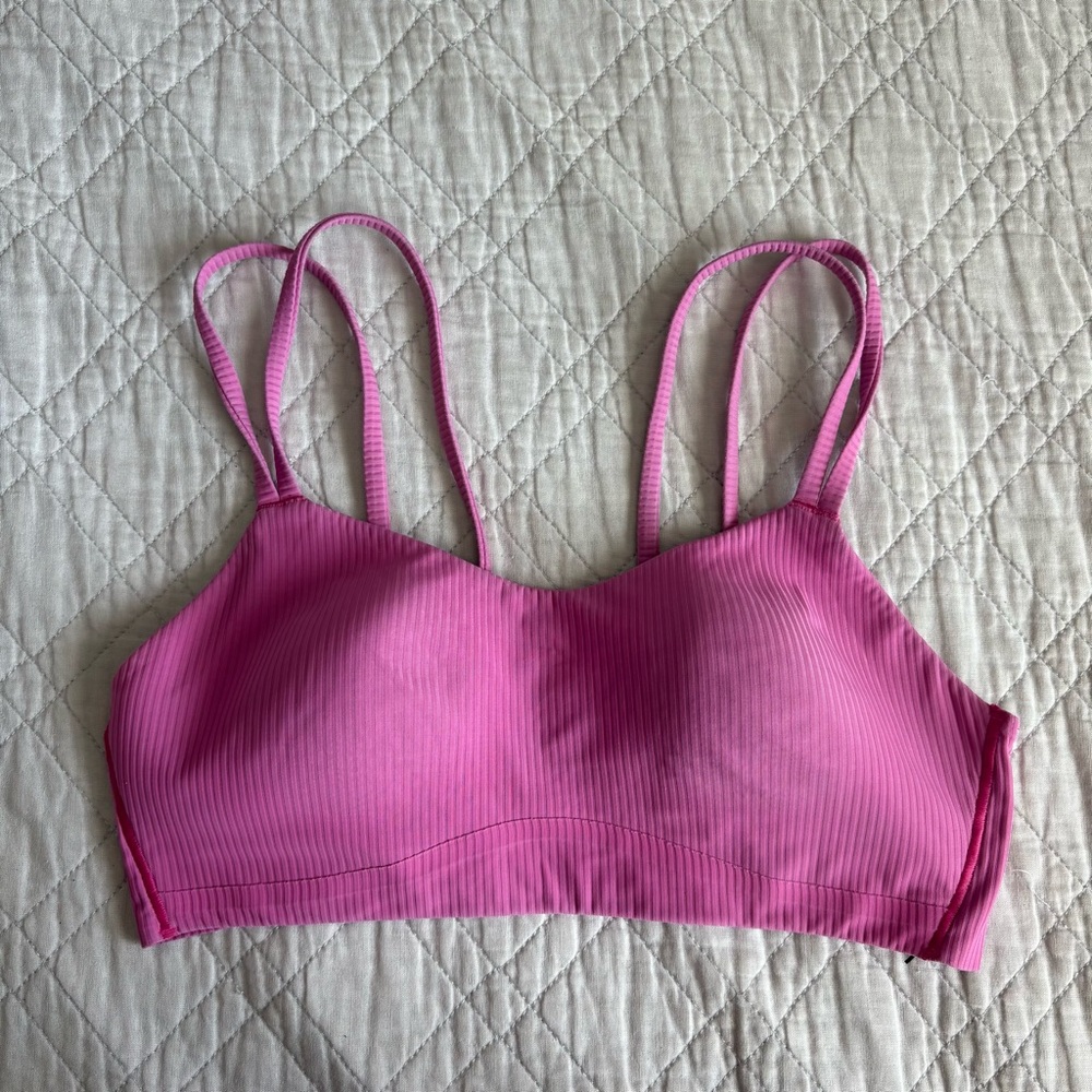 Lululemon Pink Seamless Ribbed Sports Bra